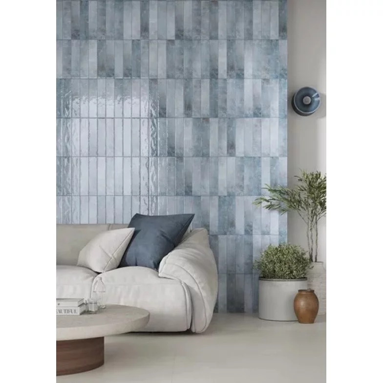 Плитка стінова Monpelli Blue Mix Cegielka STR Блиск 65x298 Paradyz