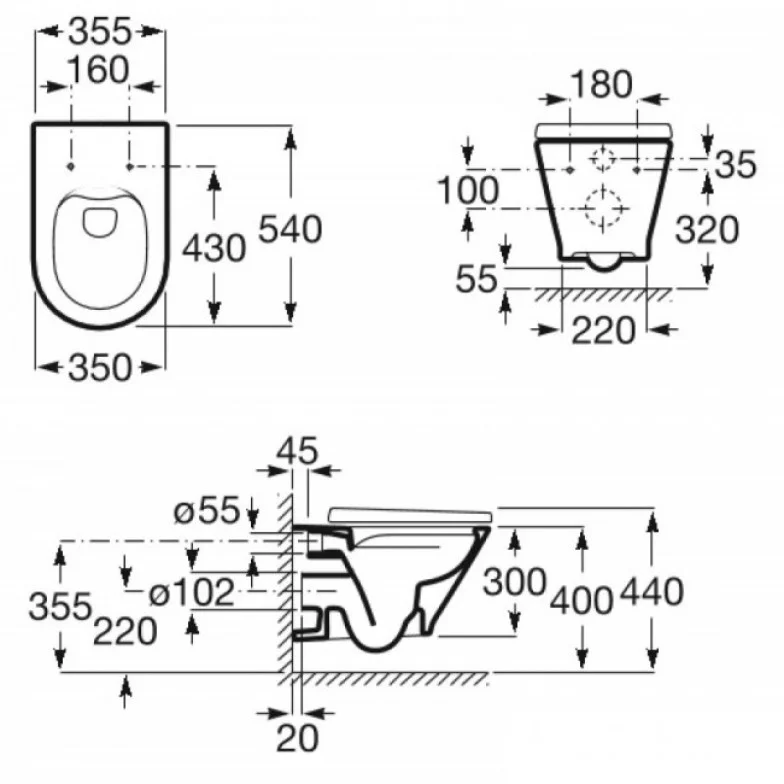 Комплект Інсталяція Rapid SL (38772001) Grohe + Унітаз Gap Round Rimless з кришкою (A34H0N8000) Roca