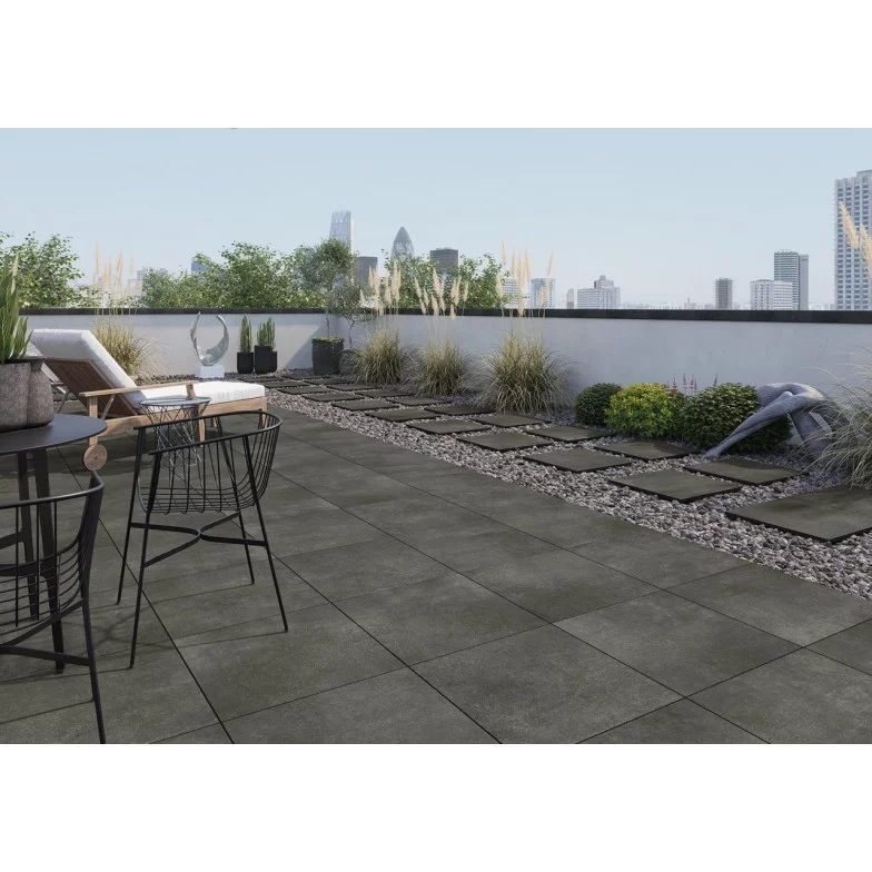 Плитка керамогранітна Stratic Dark Grey 2.0 RECT 597x597x20 Cerrad