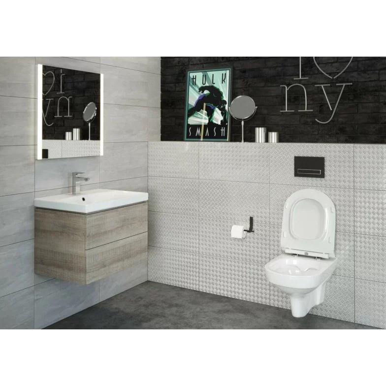 Унітаз підвісний City CleanOn з кришкою Slim дюропласт soft close (SZCZ1001731608) Cersanit