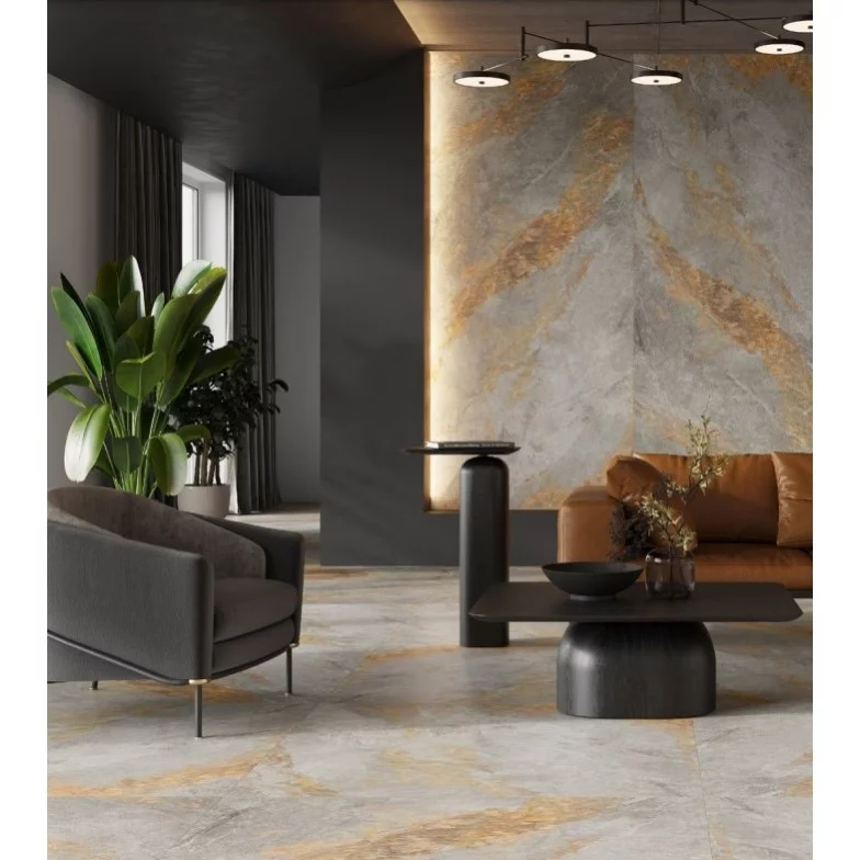 Плитка керамогранітна Auric Light Grey RECT 597x597x8 Cerrad