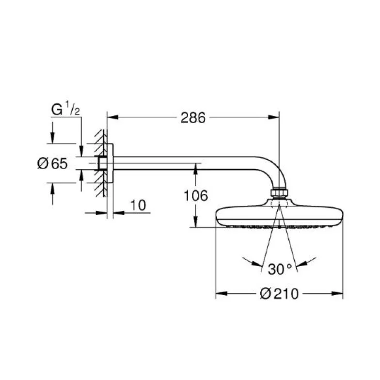 Верхній душ Tempesta 210 (26411000), Grohe