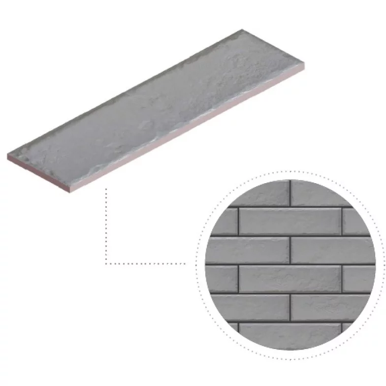 Плитка фасадна Foggia Gris 6,5x24,5x0,8 код 1924 Cerrad